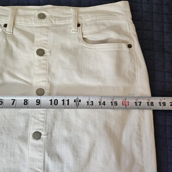 ​Polo Ralph Lauren White Denim Button Midi Skirt | Old Money Coastal Preppy 6 - Picture 7 of 8